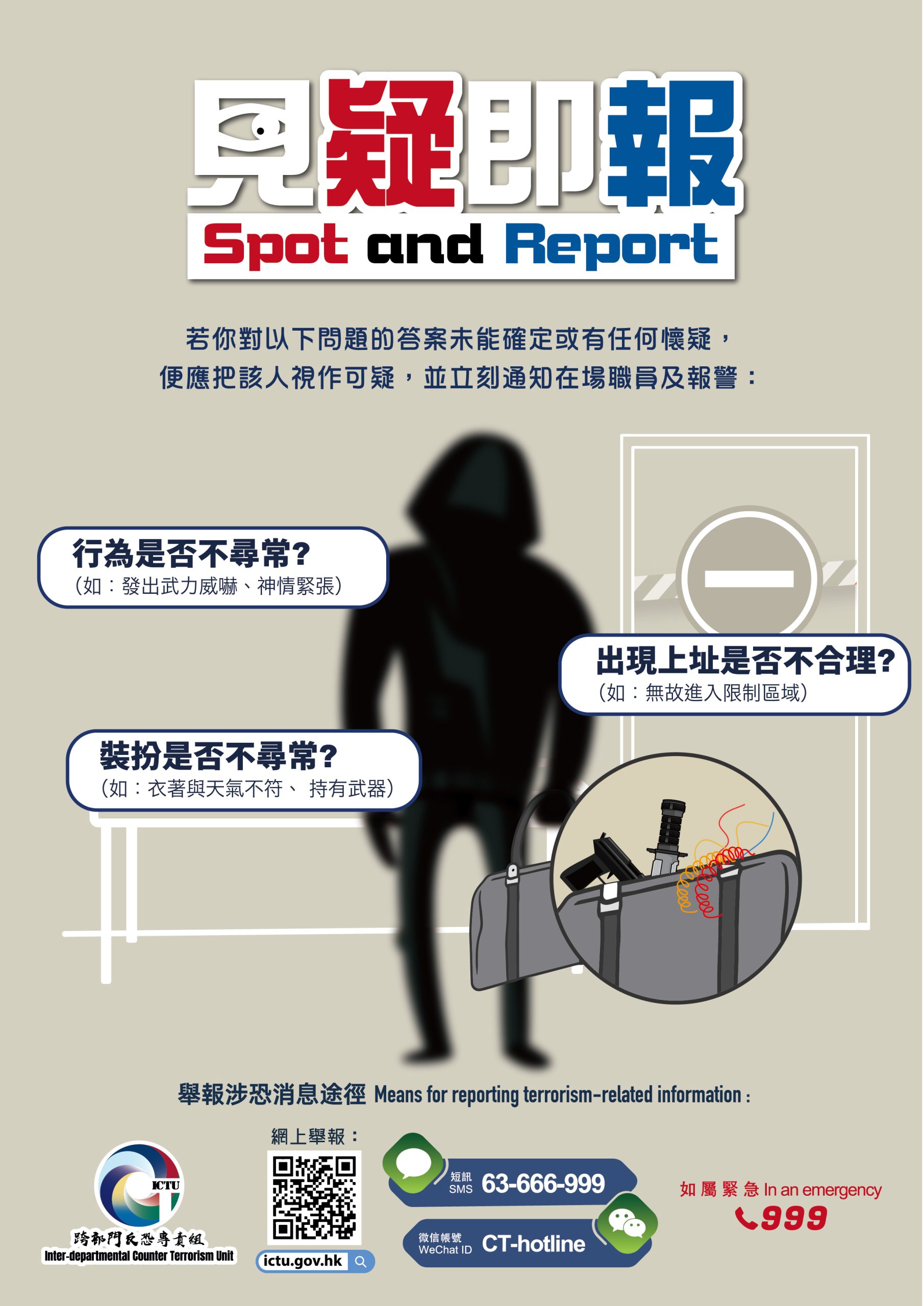 “Spot and Report – Suspicious Person” Poster